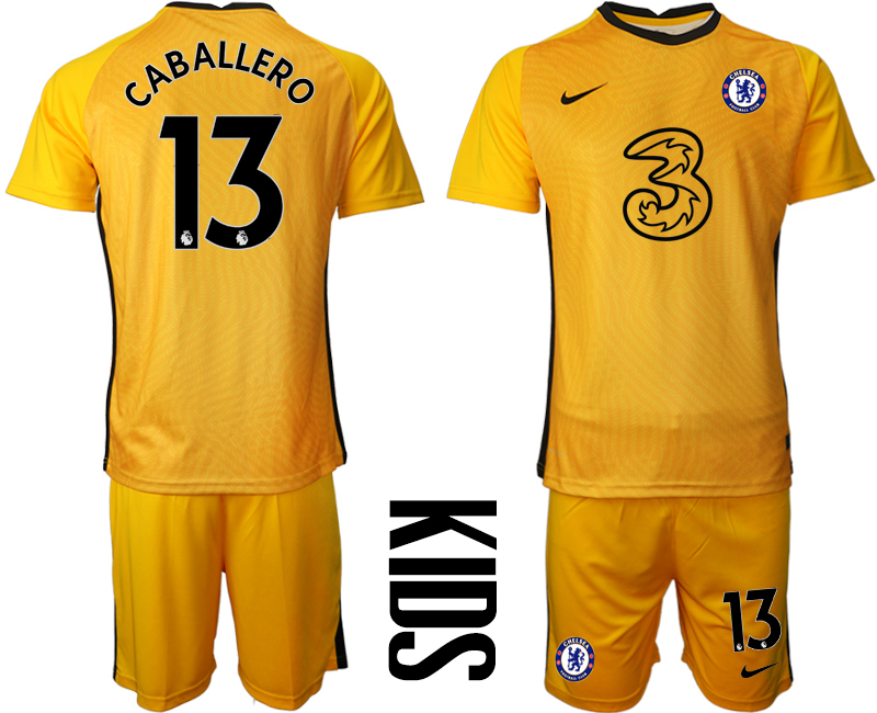 2021 Chelsea yellow goalkeeper Youth #13 soccer jerseys->youth soccer jersey->Youth Jersey